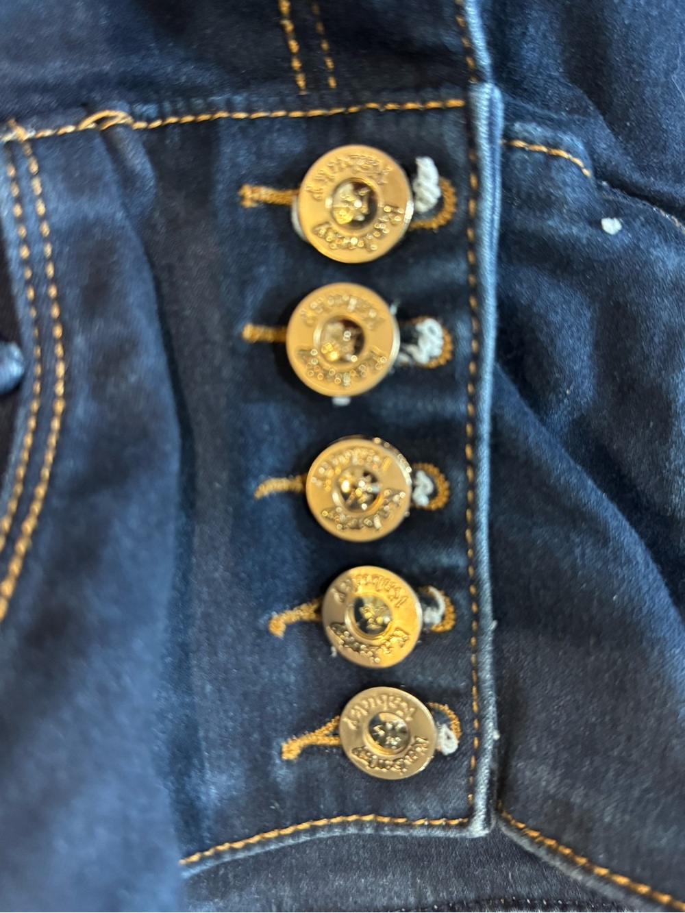 Dark Blue Women's Stretch Skinny Jeans with Embroidered Pockets - Picture 8 of 9